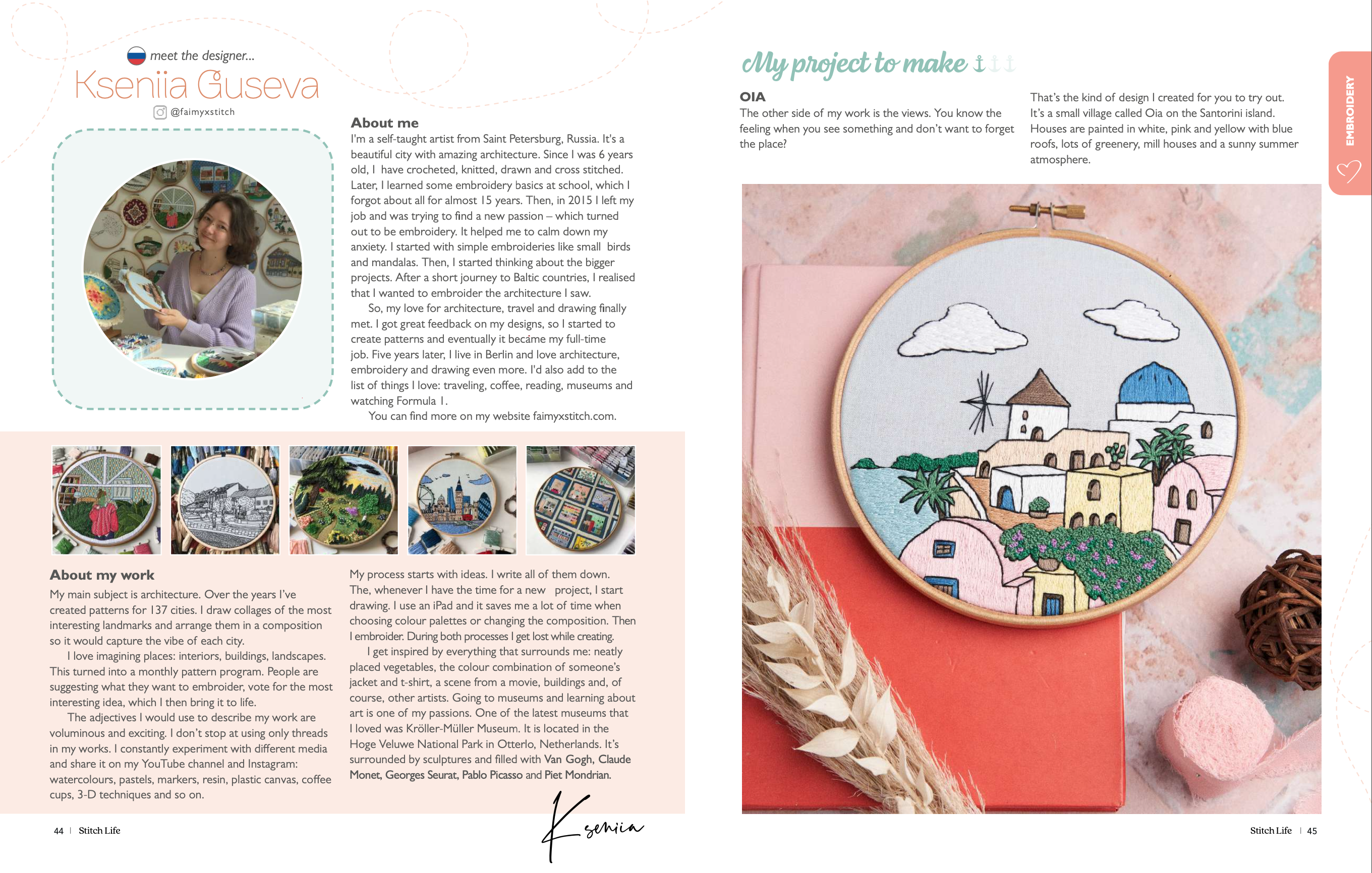 Oia pattern made for Anchor Crafts